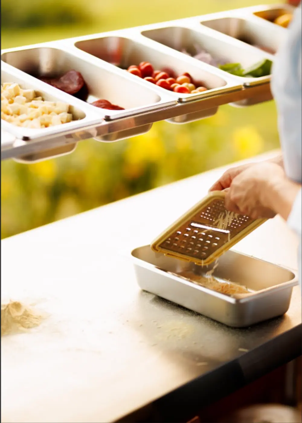 Preparação dos ingredientes para um evento da Fiume Nero